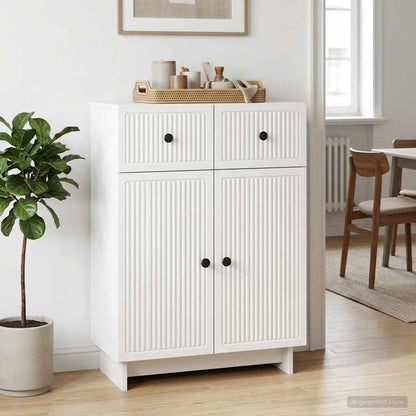 Servírovací Skříň Bílá S Vysokým Leskem 66 X 34,5 X 90 Cm