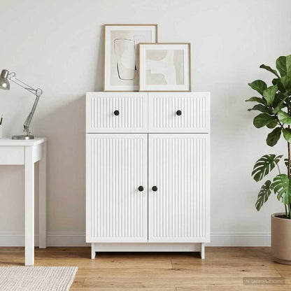 Servírovací Skříň Bílá S Vysokým Leskem 66 X 34,5 X 90 Cm