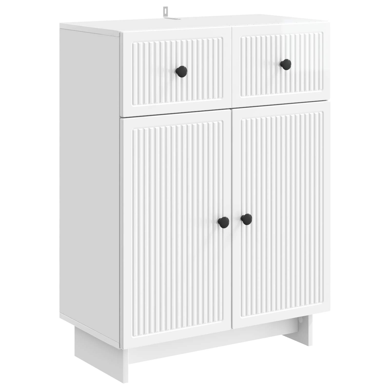 Servírovací Skříň Bílá S Vysokým Leskem 66 X 34,5 X 90 Cm