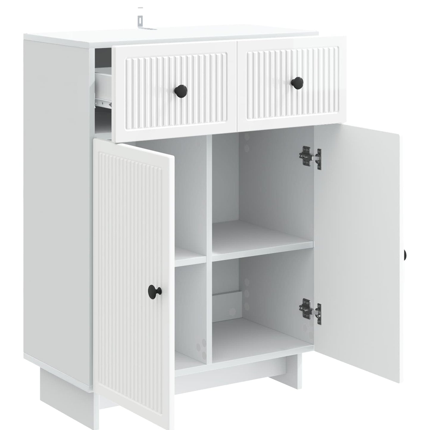 Servírovací Skříň Bílá S Vysokým Leskem 66 X 34,5 X 90 Cm