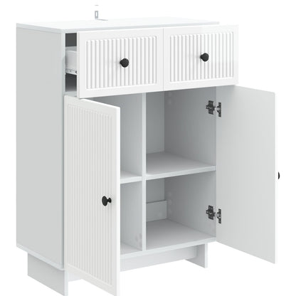 Servírovací Skříň Bílá S Vysokým Leskem 66 X 34,5 X 90 Cm