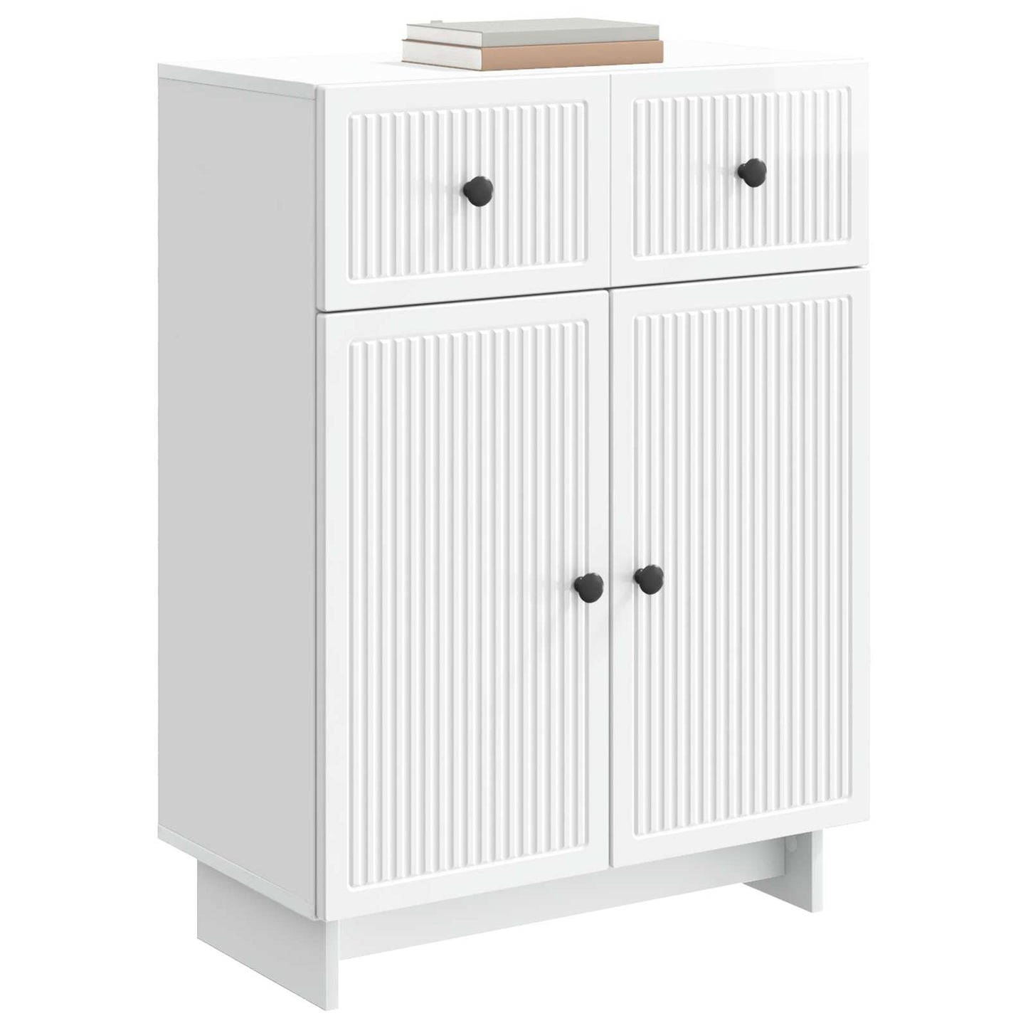 Servírovací Skříň Bílá S Vysokým Leskem 66 X 34,5 X 90 Cm