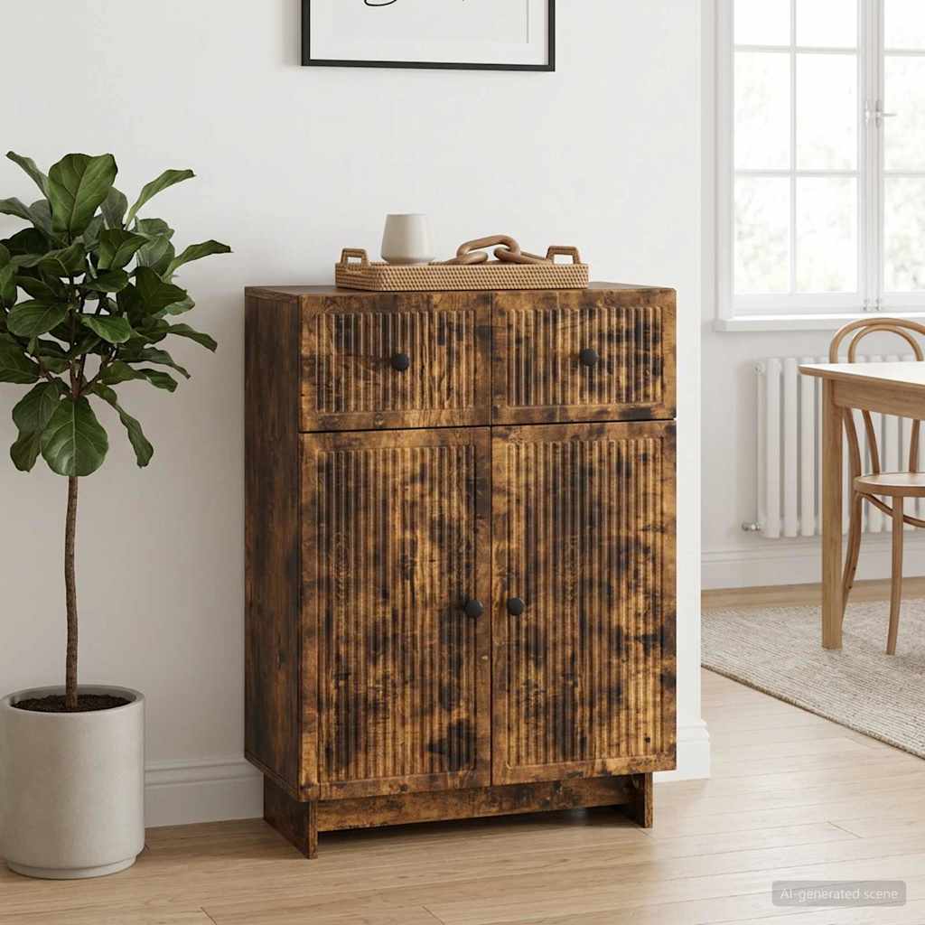 Servírovací Skříň Se Zásuvkou Kouřový Dub 66 X 34,5 X 90 Cm