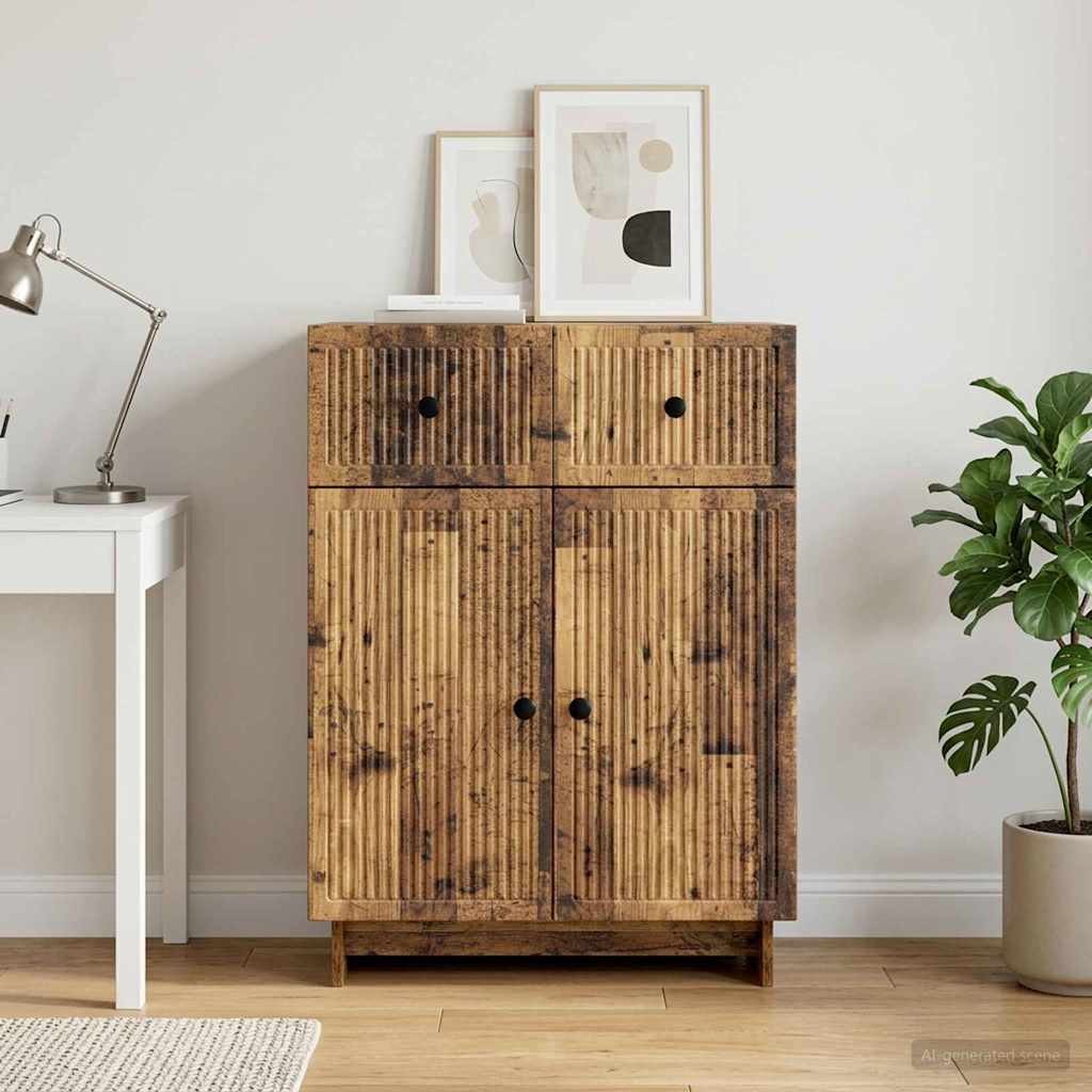 Servírovací Skříň Se Zásuvkou Staré Dřevo 66 X 34,5 X 90 Cm