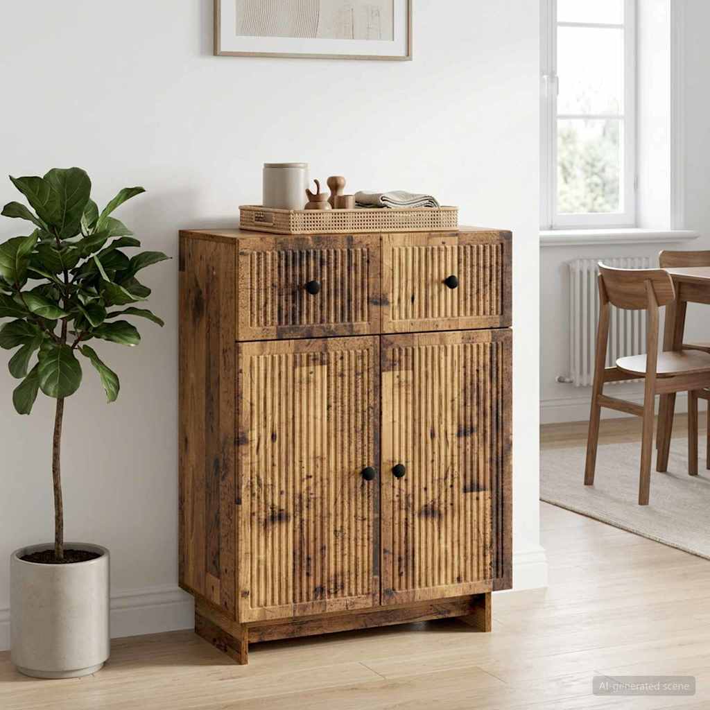 Servírovací Skříň Se Zásuvkou Staré Dřevo 66 X 34,5 X 90 Cm