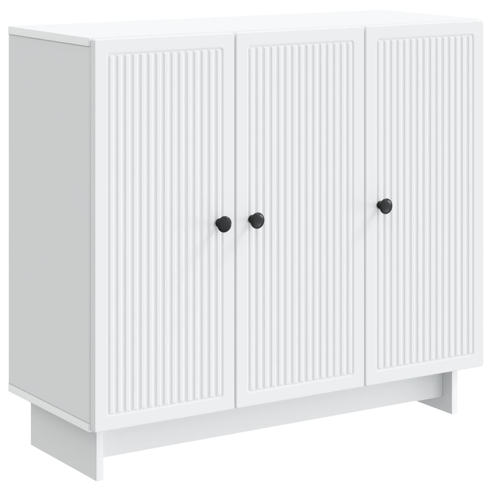 Servírovací Skříň Bílá 89 X 34,5 X 80 Cm Kompozitní Dřevo