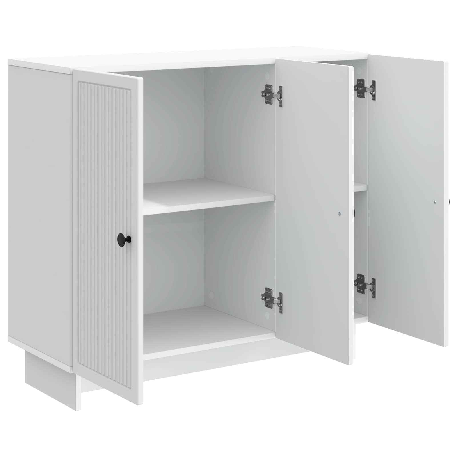 Servírovací Skříň Bílá 89 X 34,5 X 80 Cm Kompozitní Dřevo