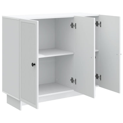 Servírovací Skříň Bílá 89 X 34,5 X 80 Cm Kompozitní Dřevo