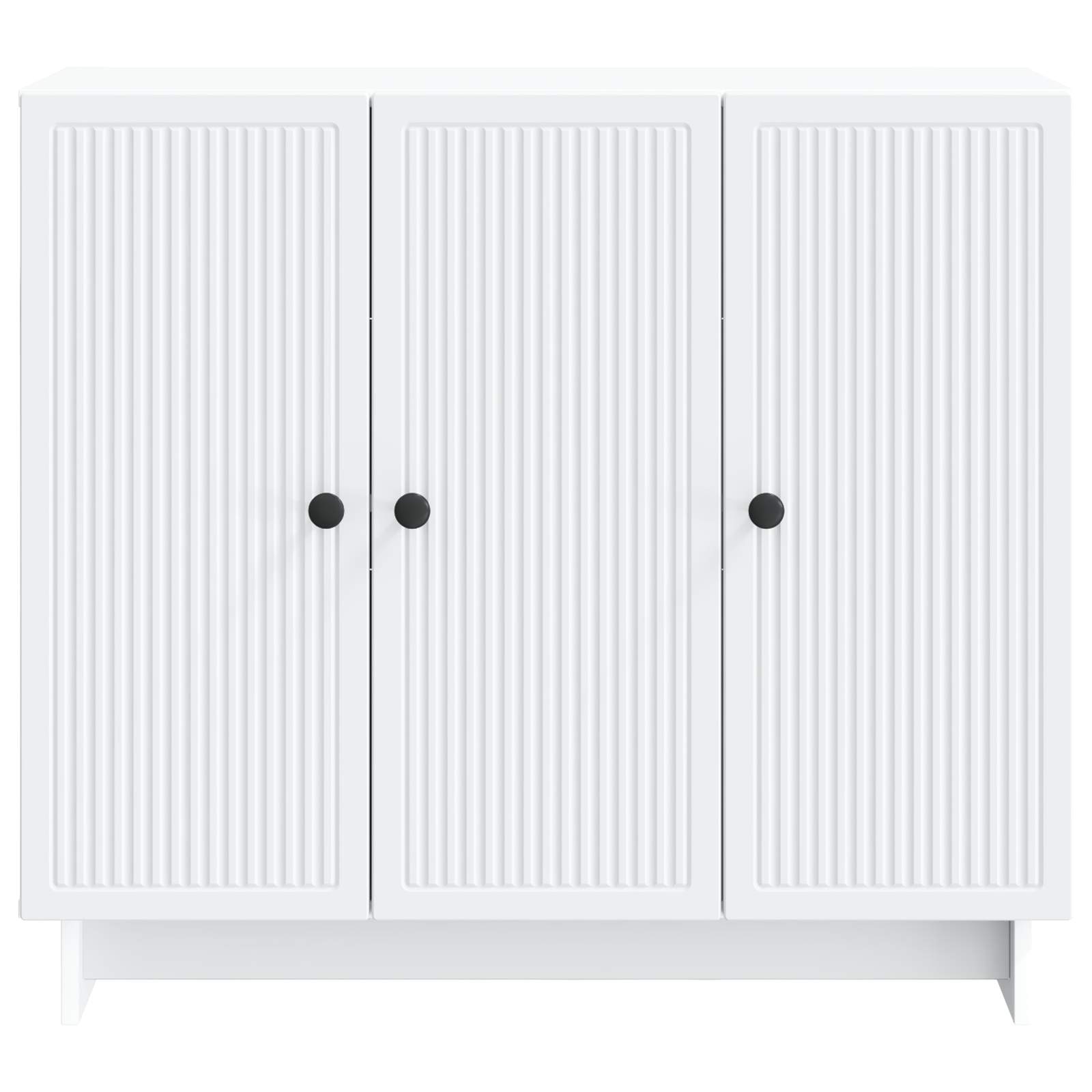 Servírovací Skříň Bílá 89 X 34,5 X 80 Cm Kompozitní Dřevo
