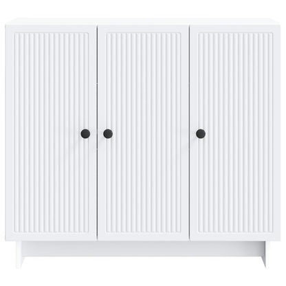 Servírovací Skříň Bílá 89 X 34,5 X 80 Cm Kompozitní Dřevo
