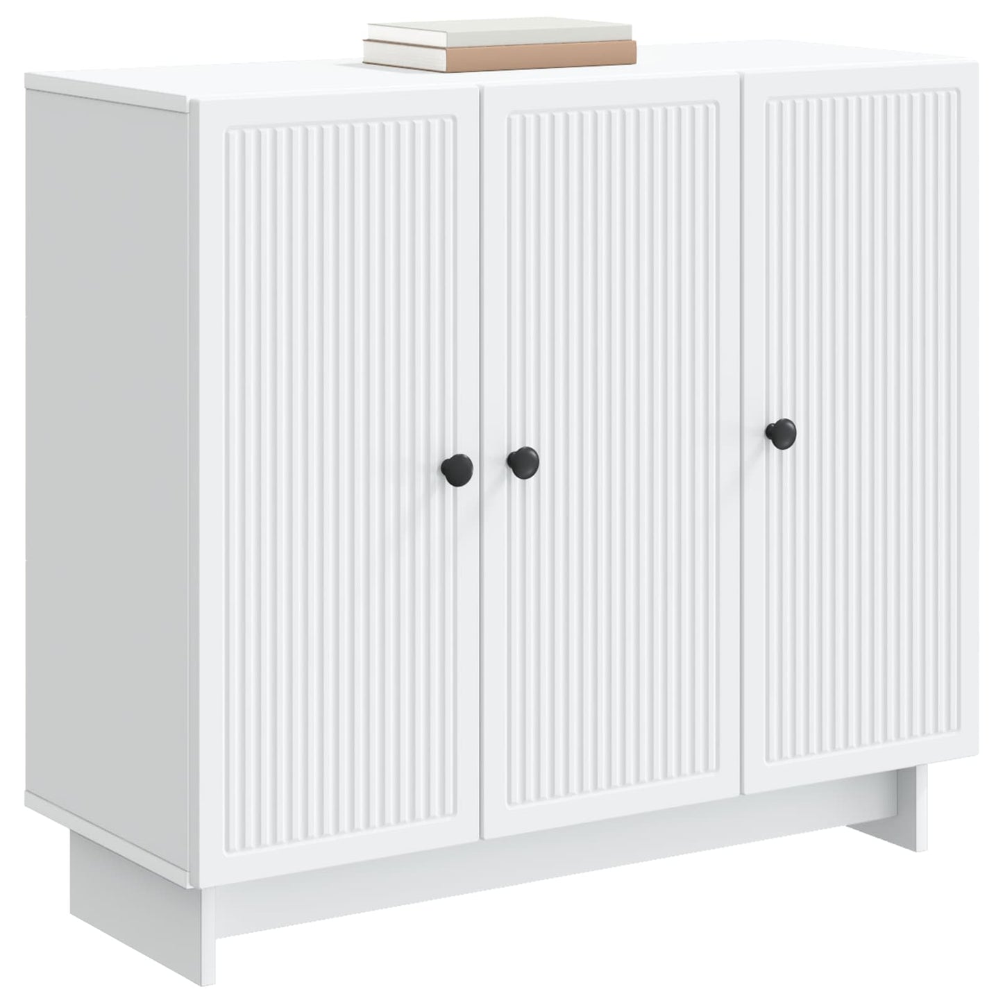 Servírovací Skříň Bílá 89 X 34,5 X 80 Cm Kompozitní Dřevo