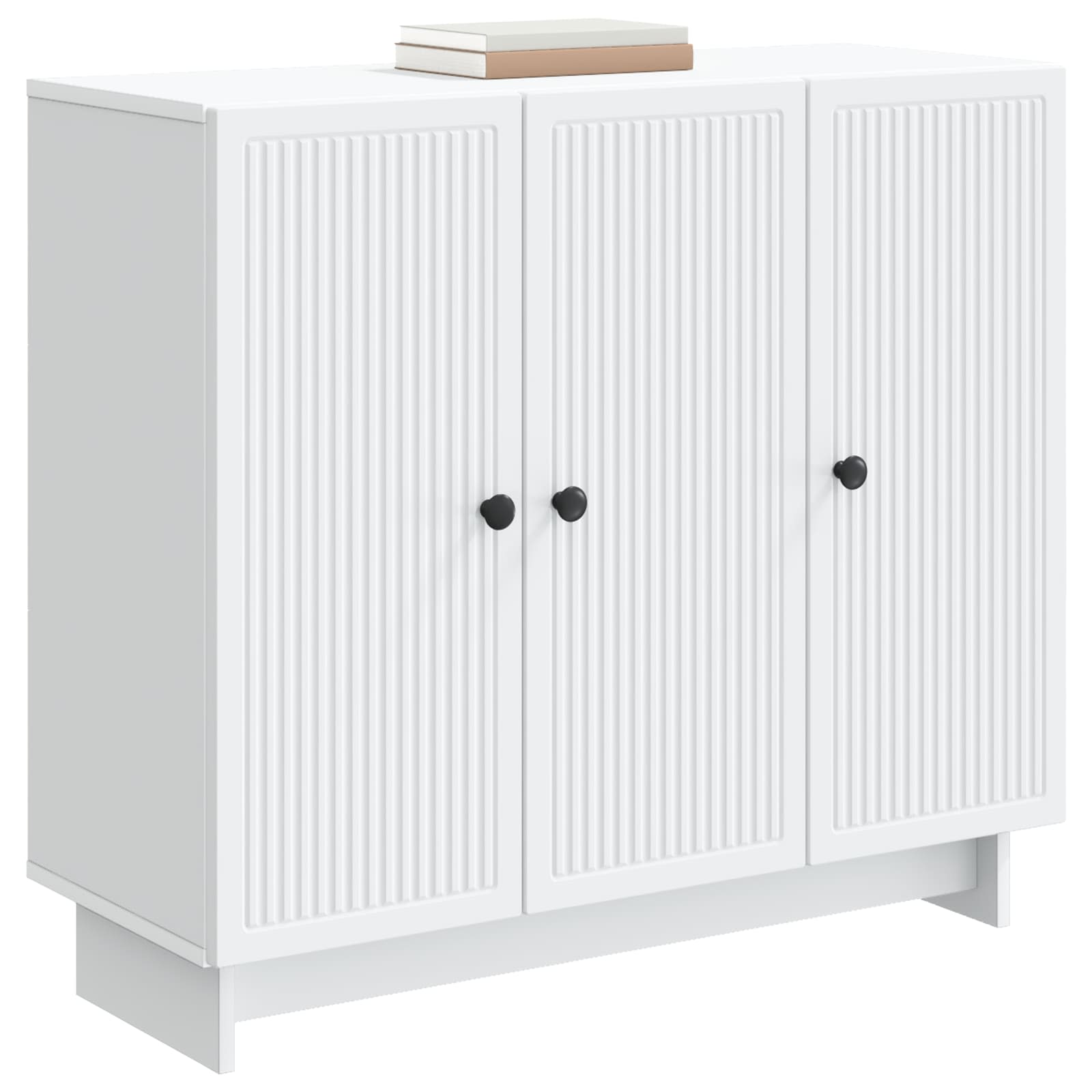 Servírovací Skříň Bílá 89 X 34,5 X 80 Cm Kompozitní Dřevo