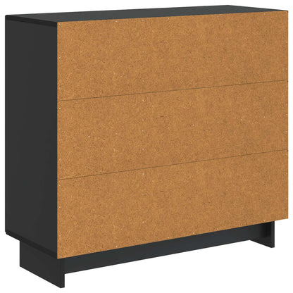 Servírovací Skříň Černá 89 X 34,5 X 80 Cm Kompozitní Dřevo
