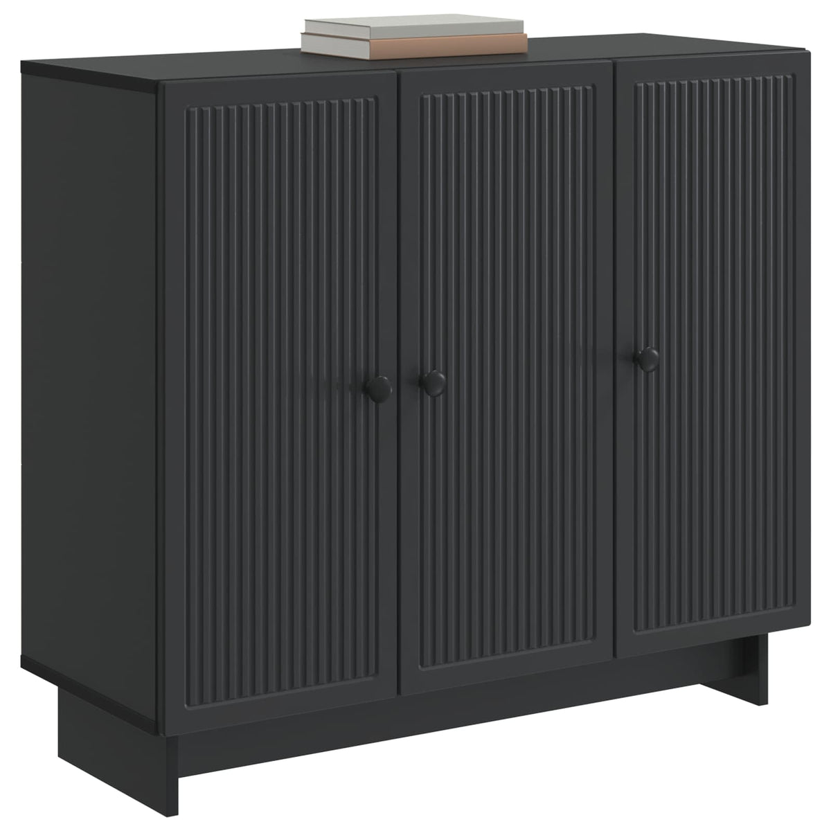 Servírovací Skříň Černá 89 X 34,5 X 80 Cm Kompozitní Dřevo