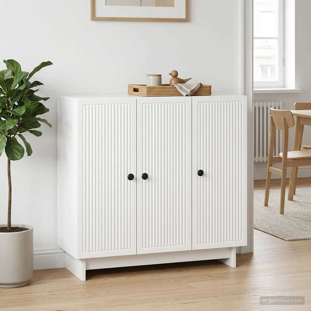 Servírovací Skříň Bílá S Vysokým Leskem 89 X 34,5 X 80 Cm