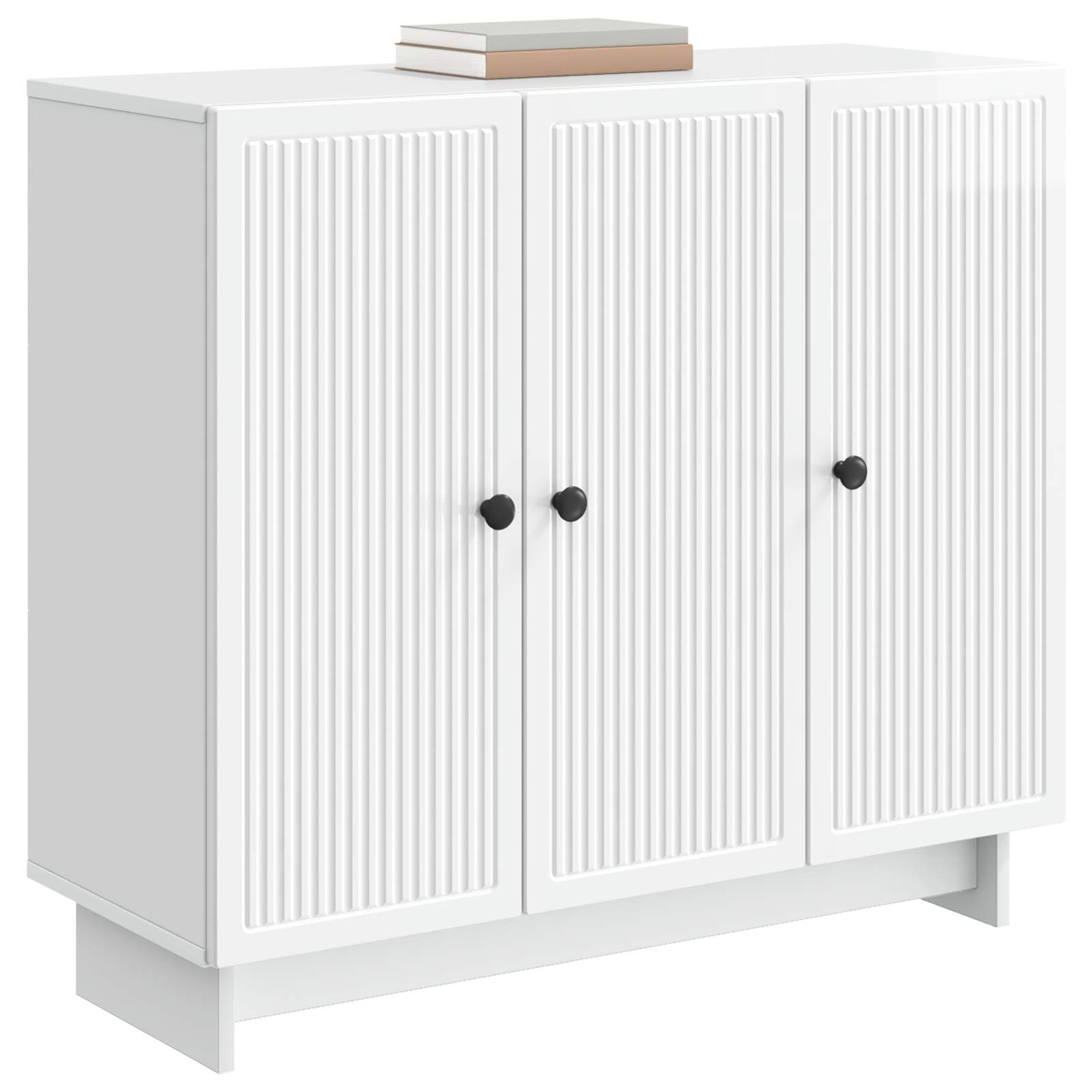 Servírovací Skříň Bílá S Vysokým Leskem 89 X 34,5 X 80 Cm