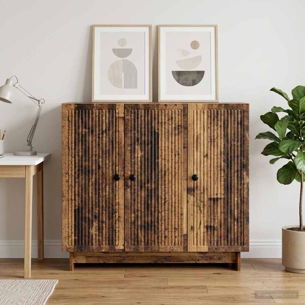 Servírovací Skříň Staré Dřevo 89 X 34,5 X 80 Cm