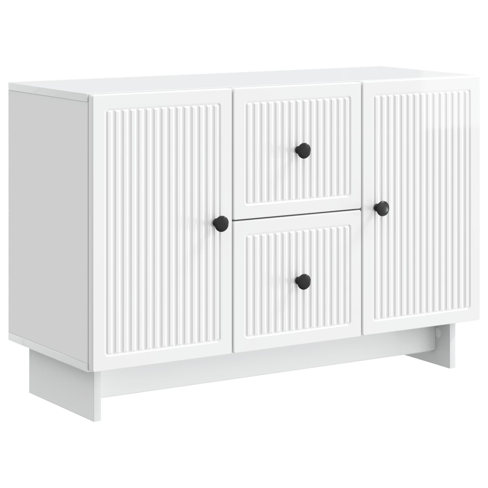 Servírovací Skříň Bílá S Vysokým Leskem 89 X 34,5 X 60 Cm