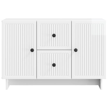 Servírovací Skříň Bílá S Vysokým Leskem 89 X 34,5 X 60 Cm