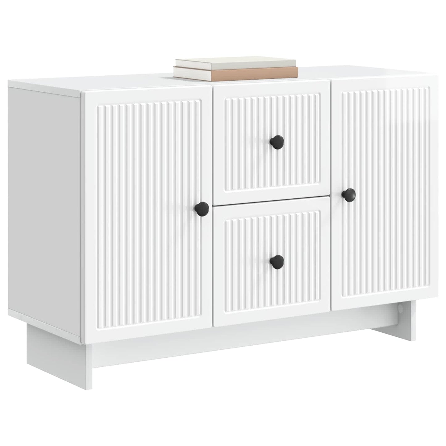 Servírovací Skříň Bílá S Vysokým Leskem 89 X 34,5 X 60 Cm