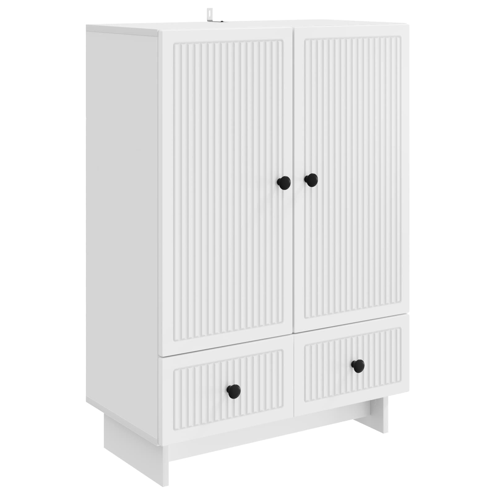 Servírovací Skříň Bílý 66 X 34,5 X 95 Cm Dřevěný Materiál