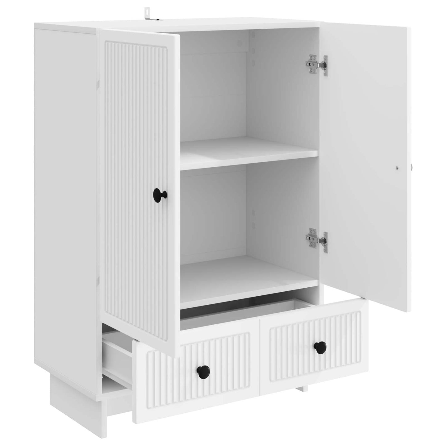 Servírovací Skříň Bílý 66 X 34,5 X 95 Cm Dřevěný Materiál