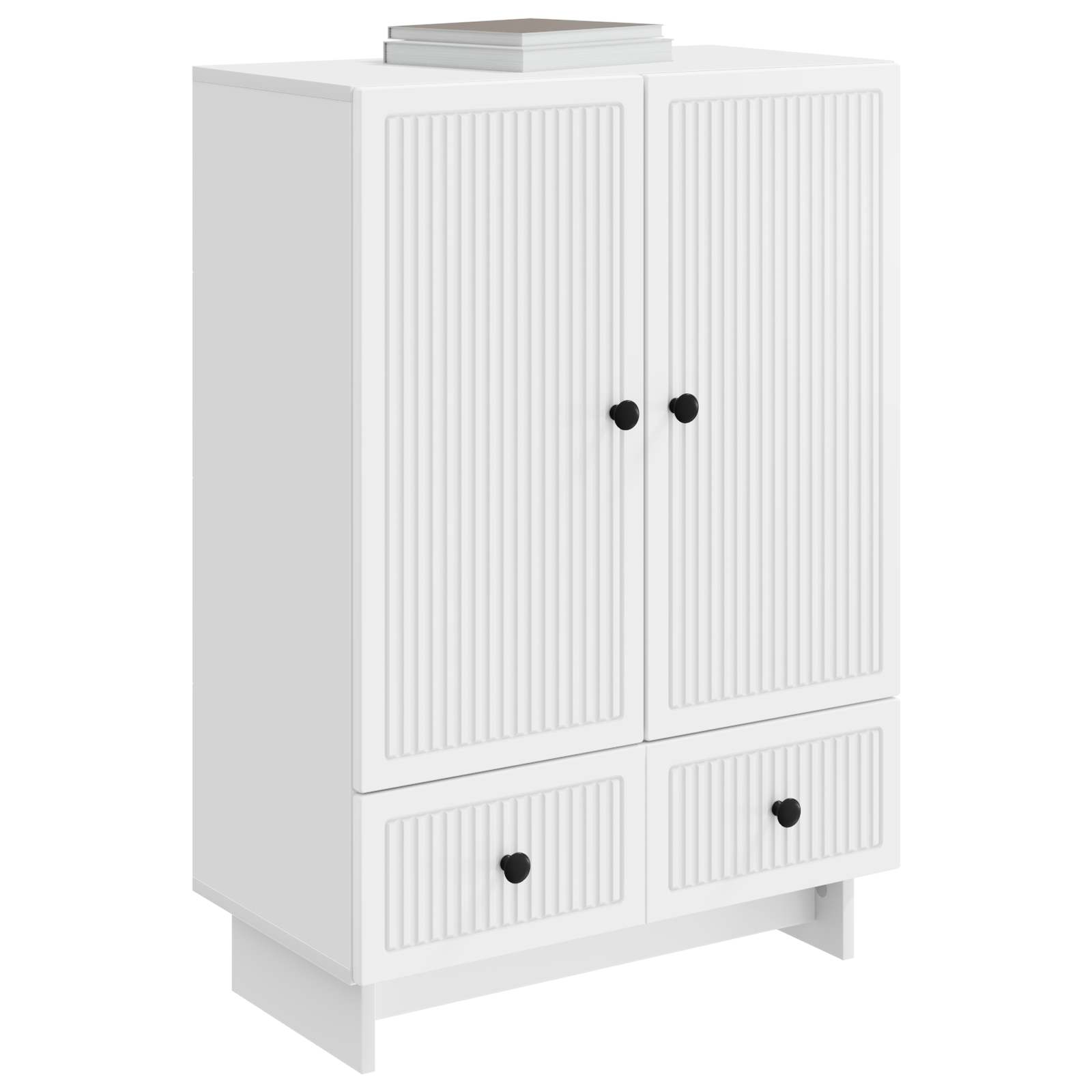 Servírovací Skříň Bílý 66 X 34,5 X 95 Cm Dřevěný Materiál