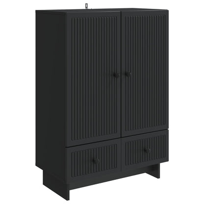 Servírovací Skříň Černý 66 X 34,5 X 95 Cm Dřevěný Materiál