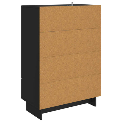 Servírovací Skříň Černý 66 X 34,5 X 95 Cm Dřevěný Materiál