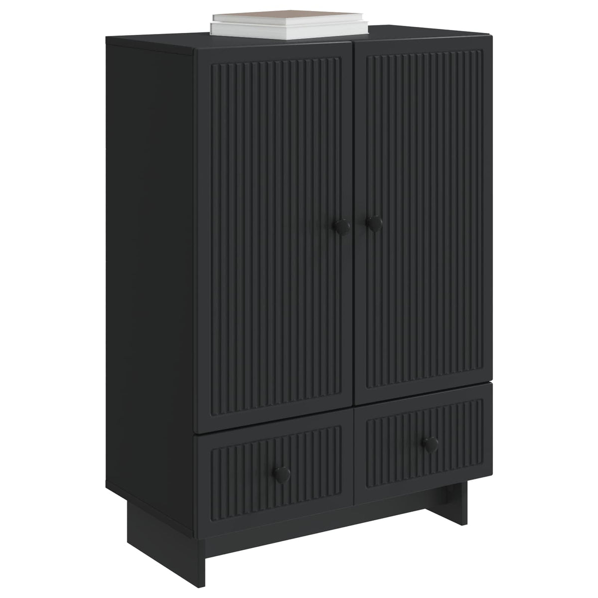Servírovací Skříň Černý 66 X 34,5 X 95 Cm Dřevěný Materiál