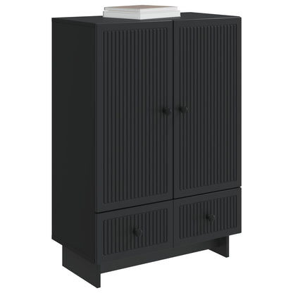 Servírovací Skříň Černý 66 X 34,5 X 95 Cm Dřevěný Materiál