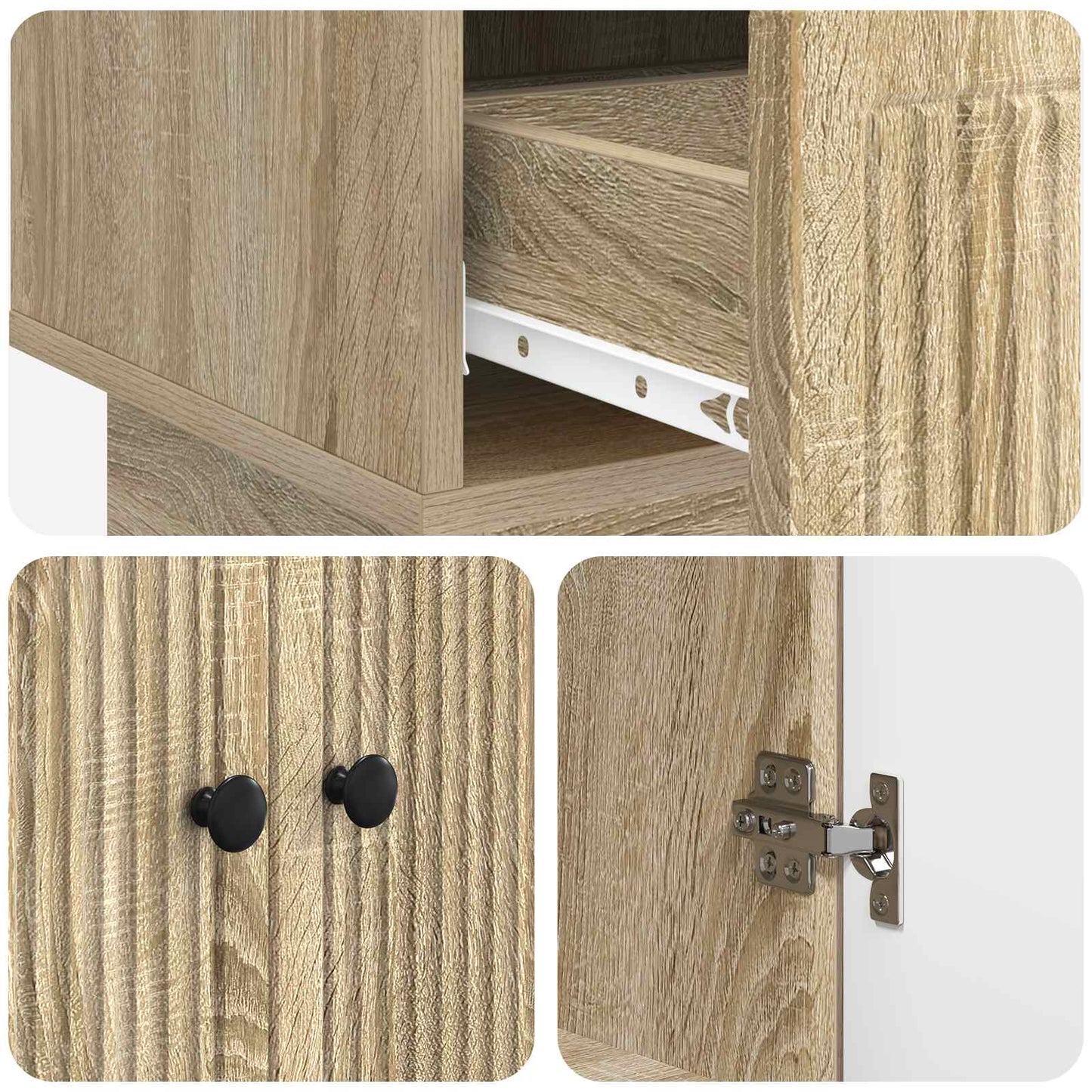 Servírovací Skříň Sonoma Dub 66 X 34,5 X 95 Cm Dřevěný Materiál