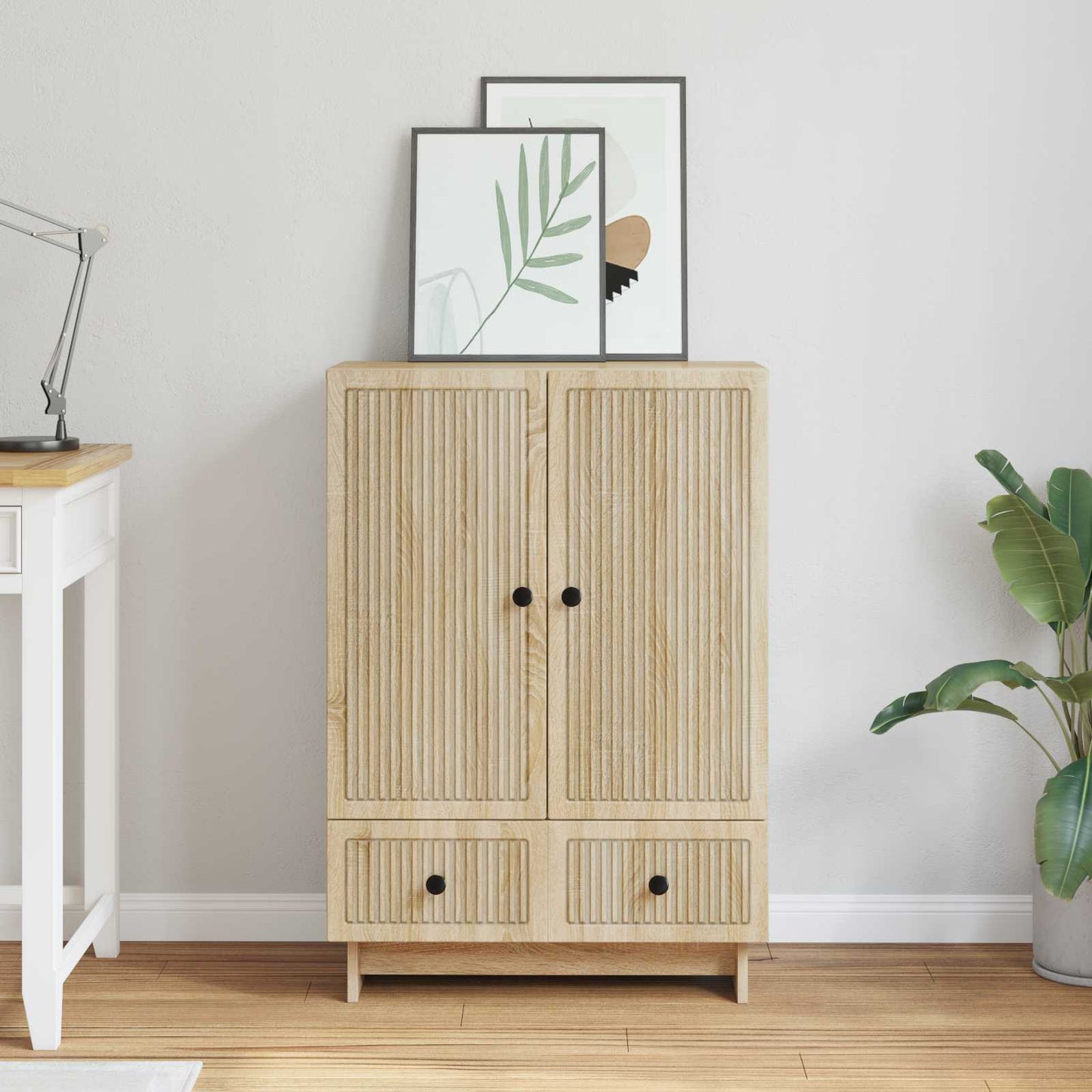 Servírovací Skříň Sonoma Dub 66 X 34,5 X 95 Cm Dřevěný Materiál