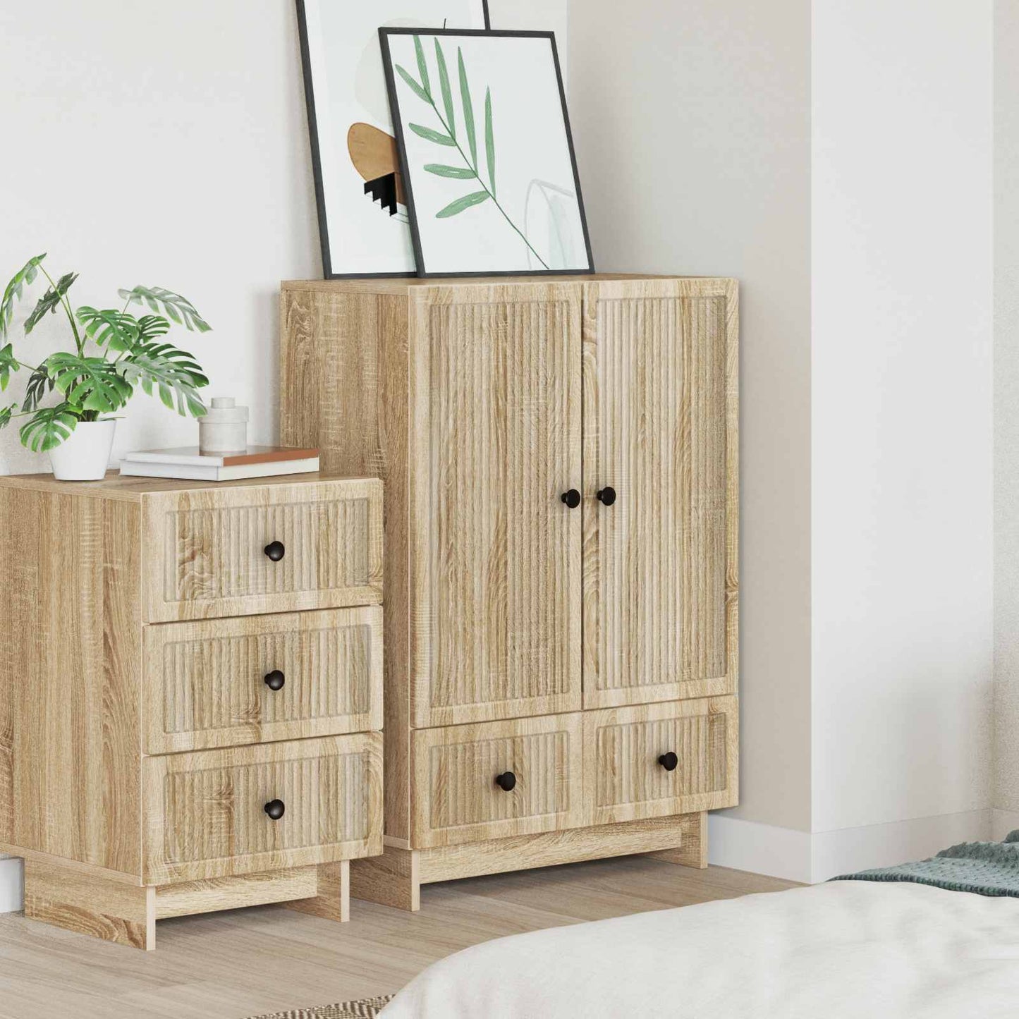 Servírovací Skříň Sonoma Dub 66 X 34,5 X 95 Cm Dřevěný Materiál