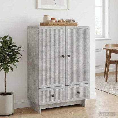 Servírovací Skříň Betonově Šedá 66 X 34,5 X 95 Cm