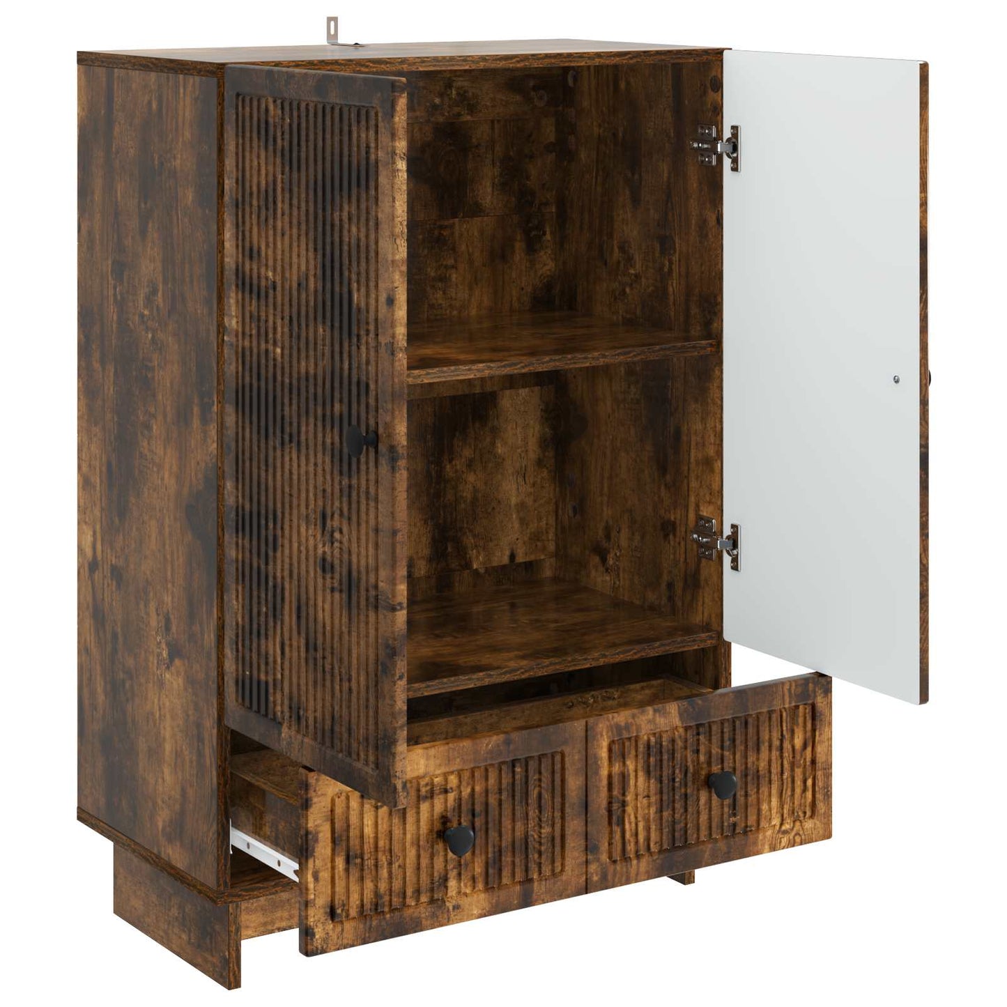 Servírovací Skříň Uzený Dub 66 X 34,5 X 95 Cm Dřevěný Materiál