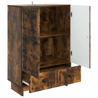 Servírovací Skříň Uzený Dub 66 X 34,5 X 95 Cm Dřevěný Materiál