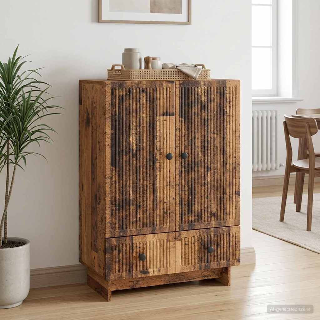Servírovací Skříň Staré Dřevo 66 X 34,5 X 95 Cm