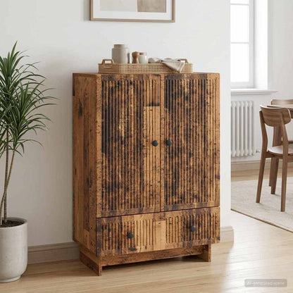 Servírovací Skříň Staré Dřevo 66 X 34,5 X 95 Cm