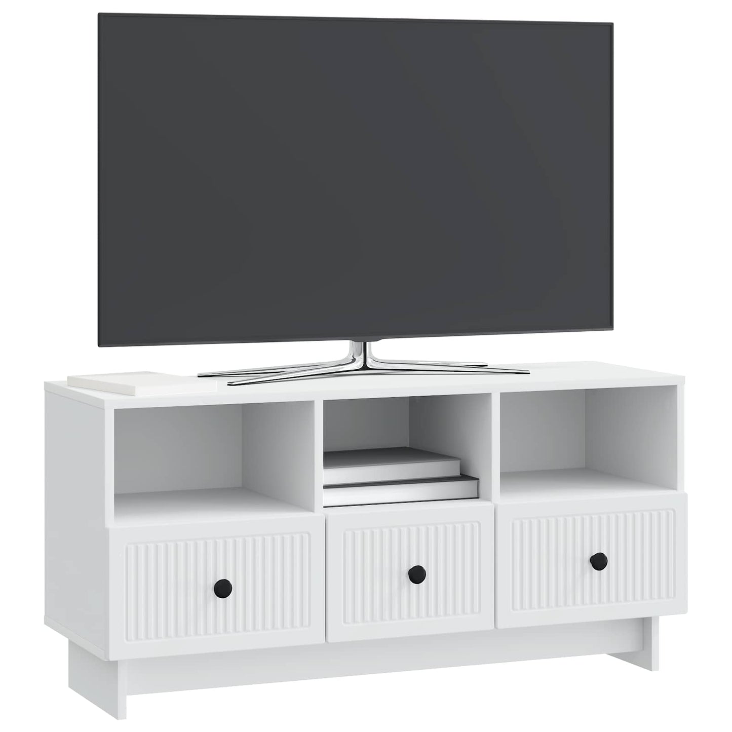 Televizní Skříň Bílá 102 X 34,5 X 50 Cm Kompozitní Dřevo