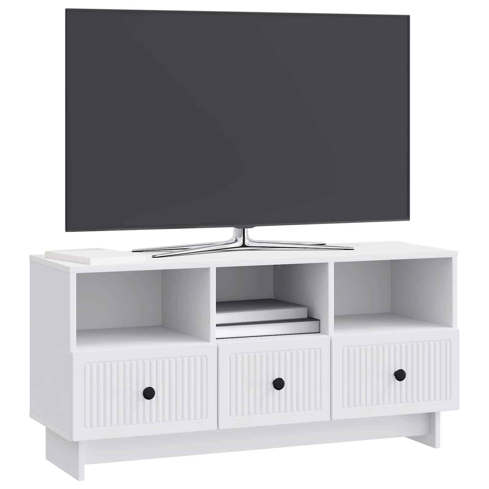 Televizní Skříň Bílá 102 X 34,5 X 50 Cm Kompozitní Dřevo
