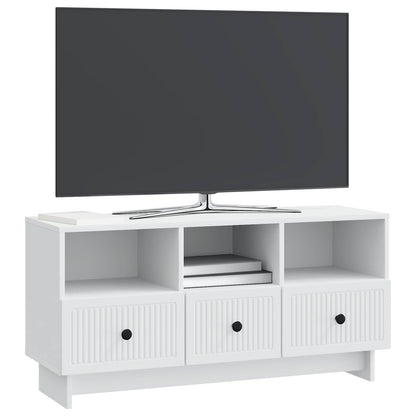 Televizní Skříň Bílá 102 X 34,5 X 50 Cm Kompozitní Dřevo