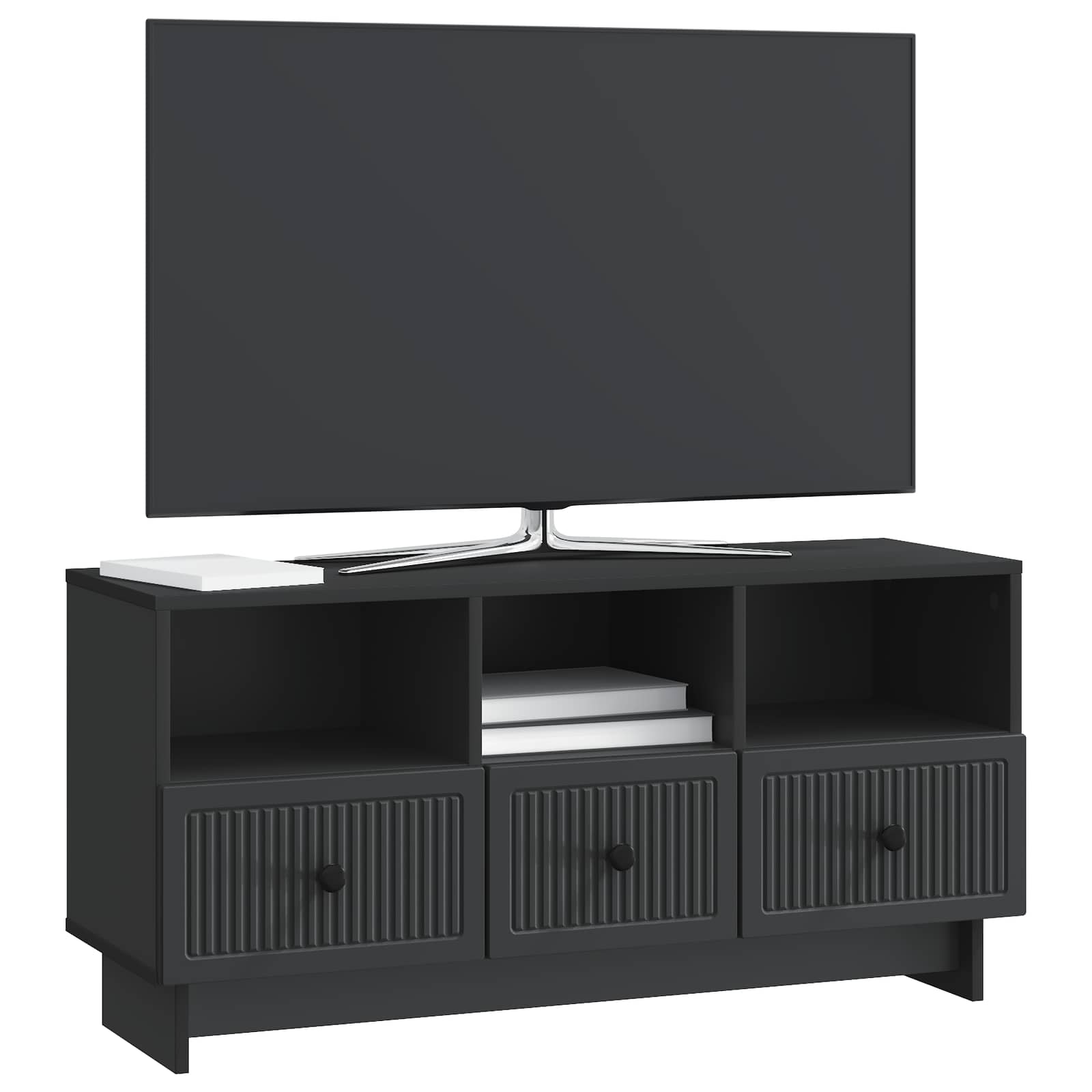 Televizní Skříň Černá 102 X 34,5 X 50 Cm Kompozitní Dřevo