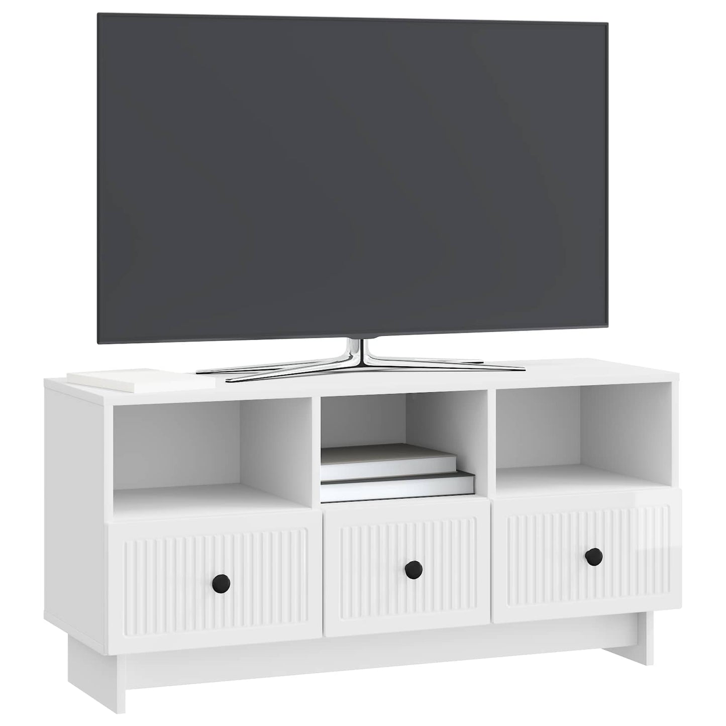 Televizní Skříň Bílá S Vysokým Leskem 102 X 34,5 X 50 Cm