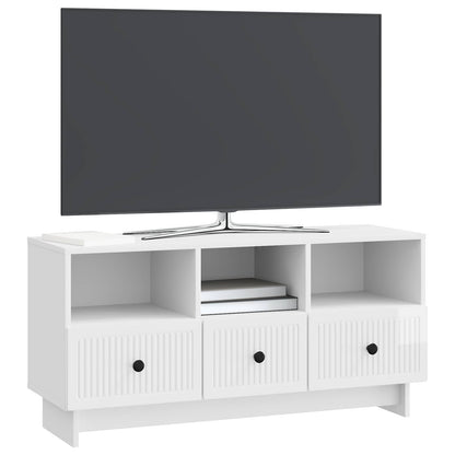 Televizní Skříň Bílá S Vysokým Leskem 102 X 34,5 X 50 Cm