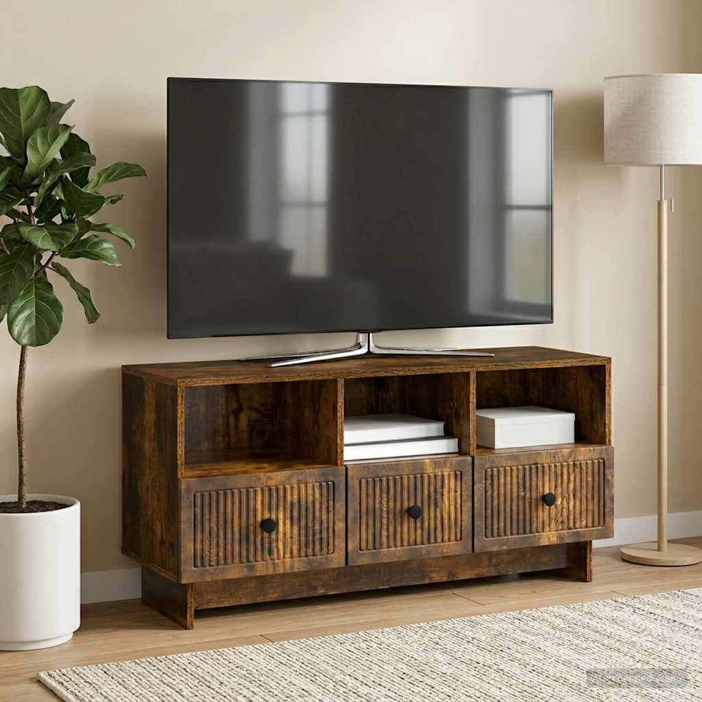 Televizní Skříň Kouřový Dub 102 X 34,5 X 50 Cm Kompozitní Dřevo
