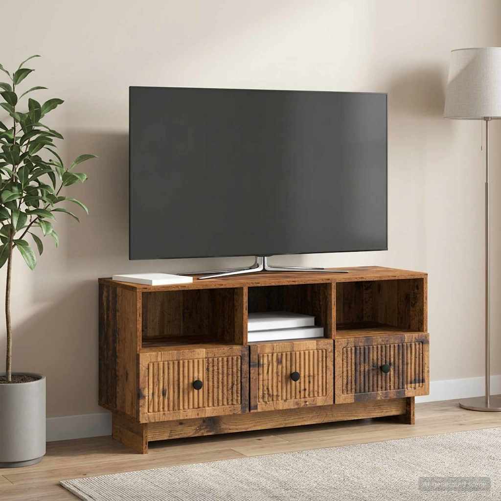 Televizní Skříň Staré Dřevo 102 X 34,5 X 50 Cm Kompozitní Dřevo