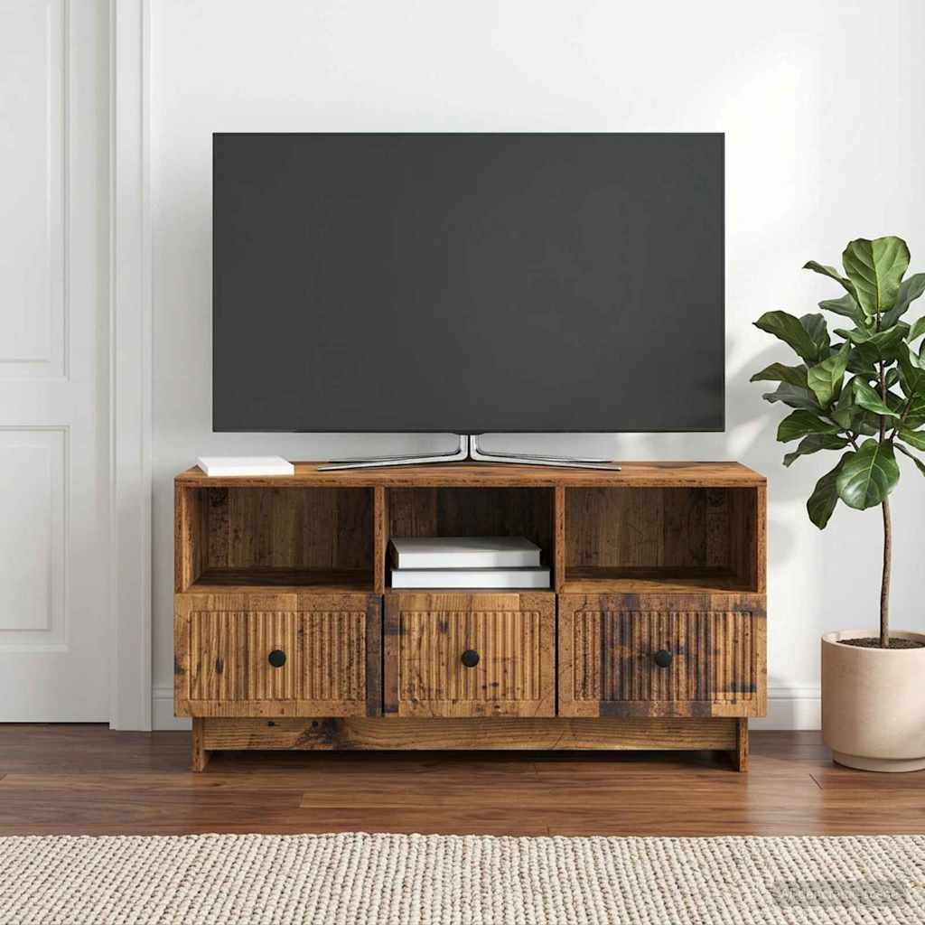 Televizní Skříň Staré Dřevo 102 X 34,5 X 50 Cm Kompozitní Dřevo