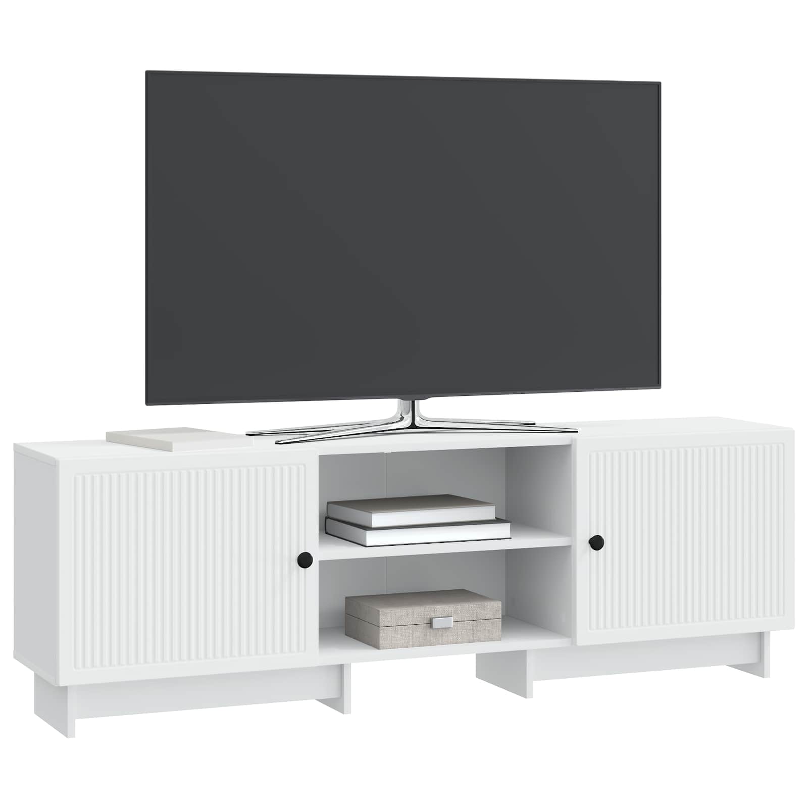 Televizní Skříň Bílý 150 X 31 X 50 Cm Dřevěný Materiál