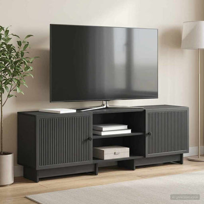 Televizní Skříň Černý 150 X 31 X 50 Cm Dřevěný Materiál